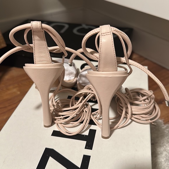 Schutz Jessie Leather Ankle-Wrap Sandals - Picture 8 of 9